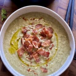 Roasted Creamy Broccoli Cauliflower Soup