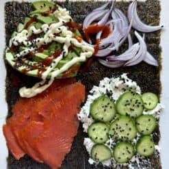 sushi style lox wrap