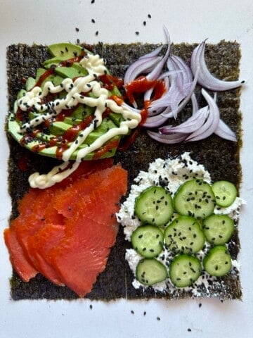 sushi style lox wrap