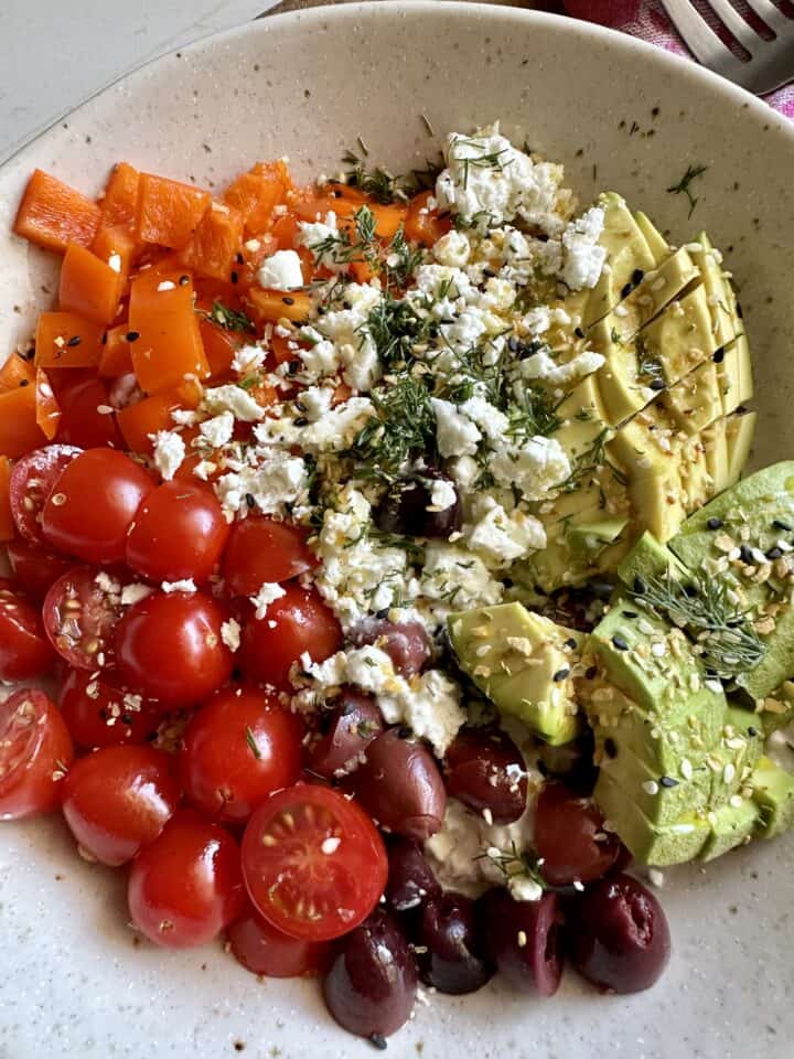 Greek Salad Cottage Cheese Bowl