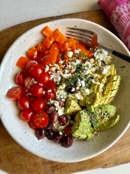 Greek Salad Cottage Cheese bowl