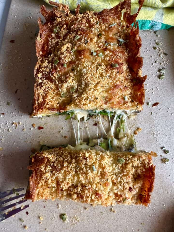 mushroom spinach zucchini lasagna loaf