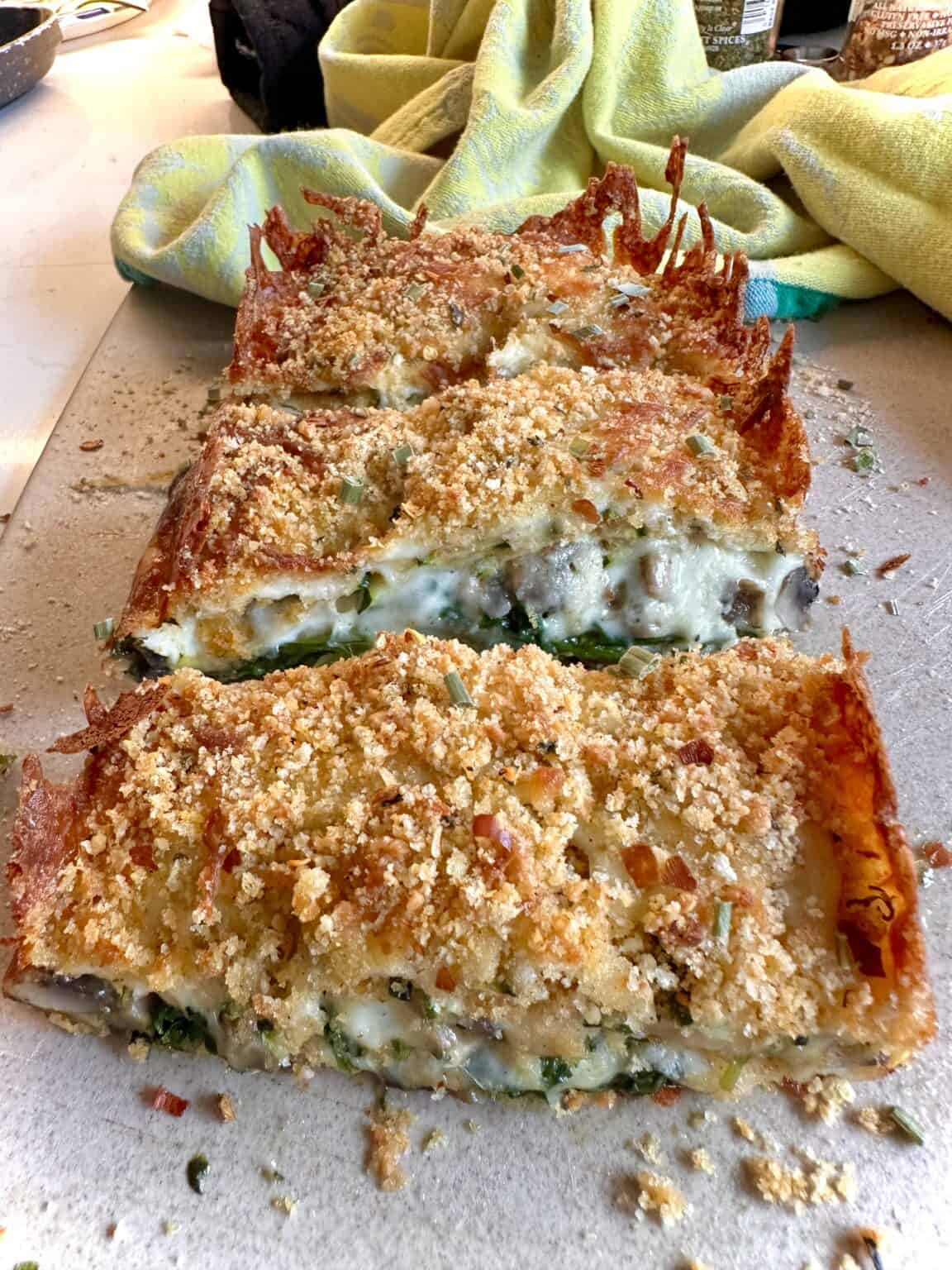 Mushroom and Spinach Zucchini Lasagna Loaf Hungry Happens
