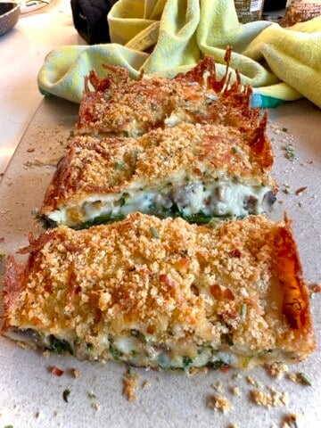 mushroom zucchini spinach lasagna loaf