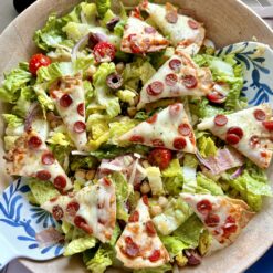 Italian Chopped Salad With Pizza Croutons