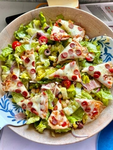 Italian Chopped Salad With Pizza Croutons
