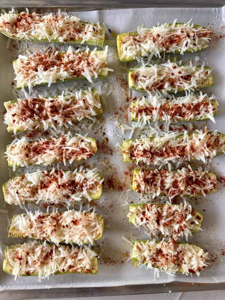 cheesy zucchini skins