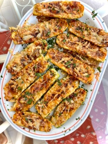 cheesy zucchini skins