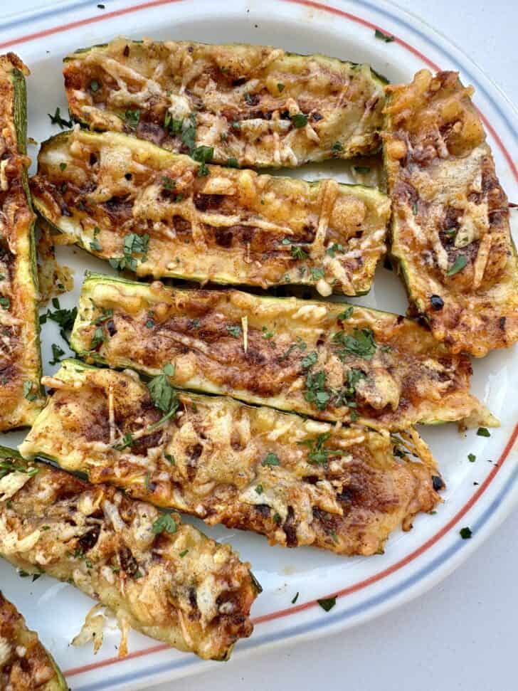 cheesy zucchini skins