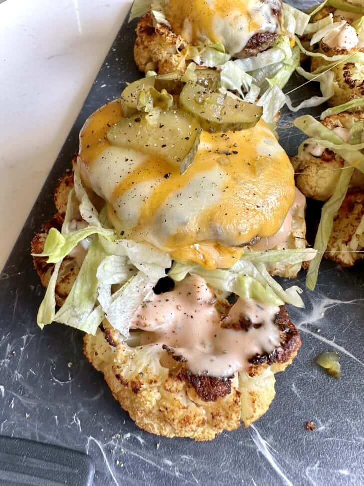 big mac cauliflower steaks