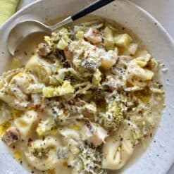 Italian broccoli tortellini soup