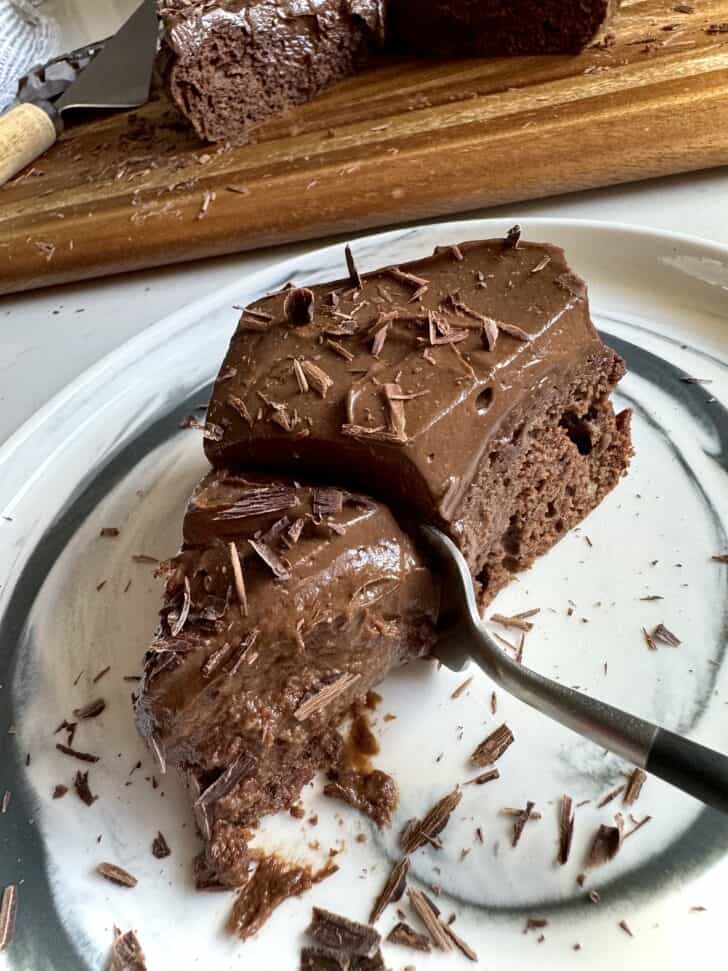 Healthy chocolate cake and whipped coconut icing (dairy-free)