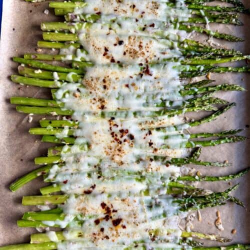 Cheesy Garlic Roasted Asparagus (10 Minute Side) - Hungry Happens