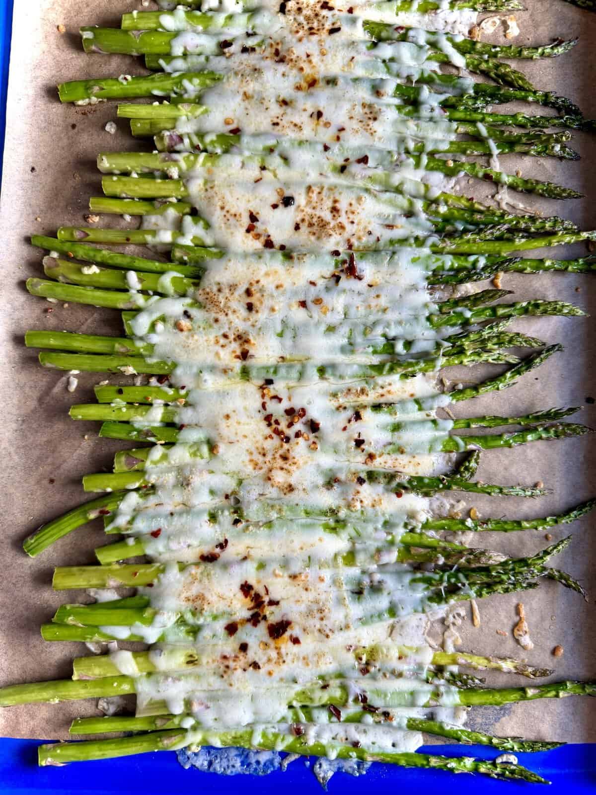 Cheesy Garlic Roasted Asparagus (10 Minute Side) - Hungry Happens