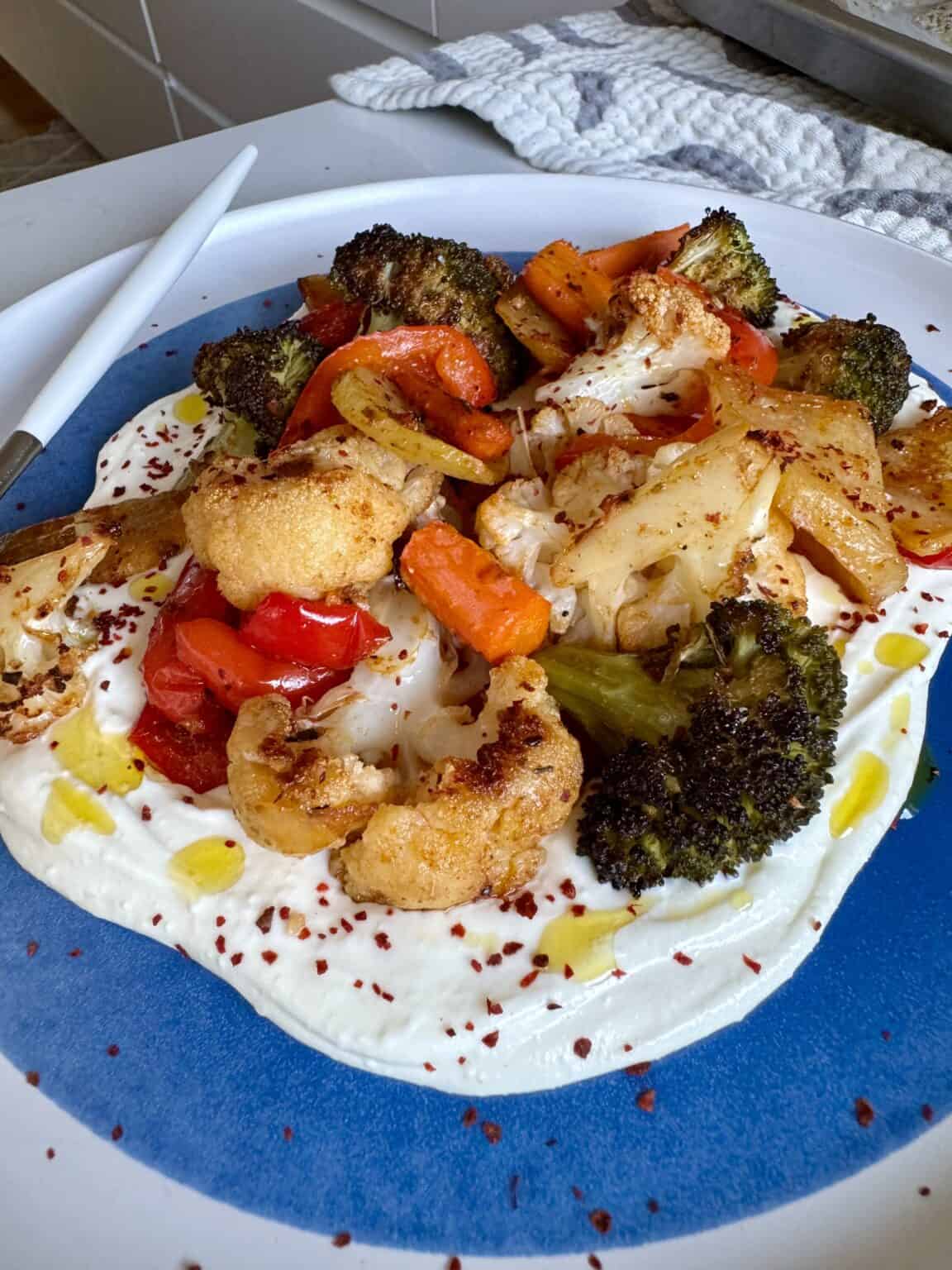 Garlic Roasted Vegetables with Whipped Feta Hungry Happens