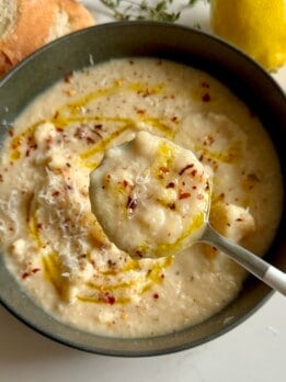 cauliflower white bean soup one pan