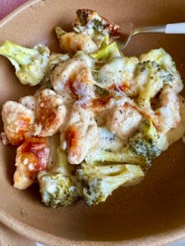 chicken broccoli alfredo bake low carb