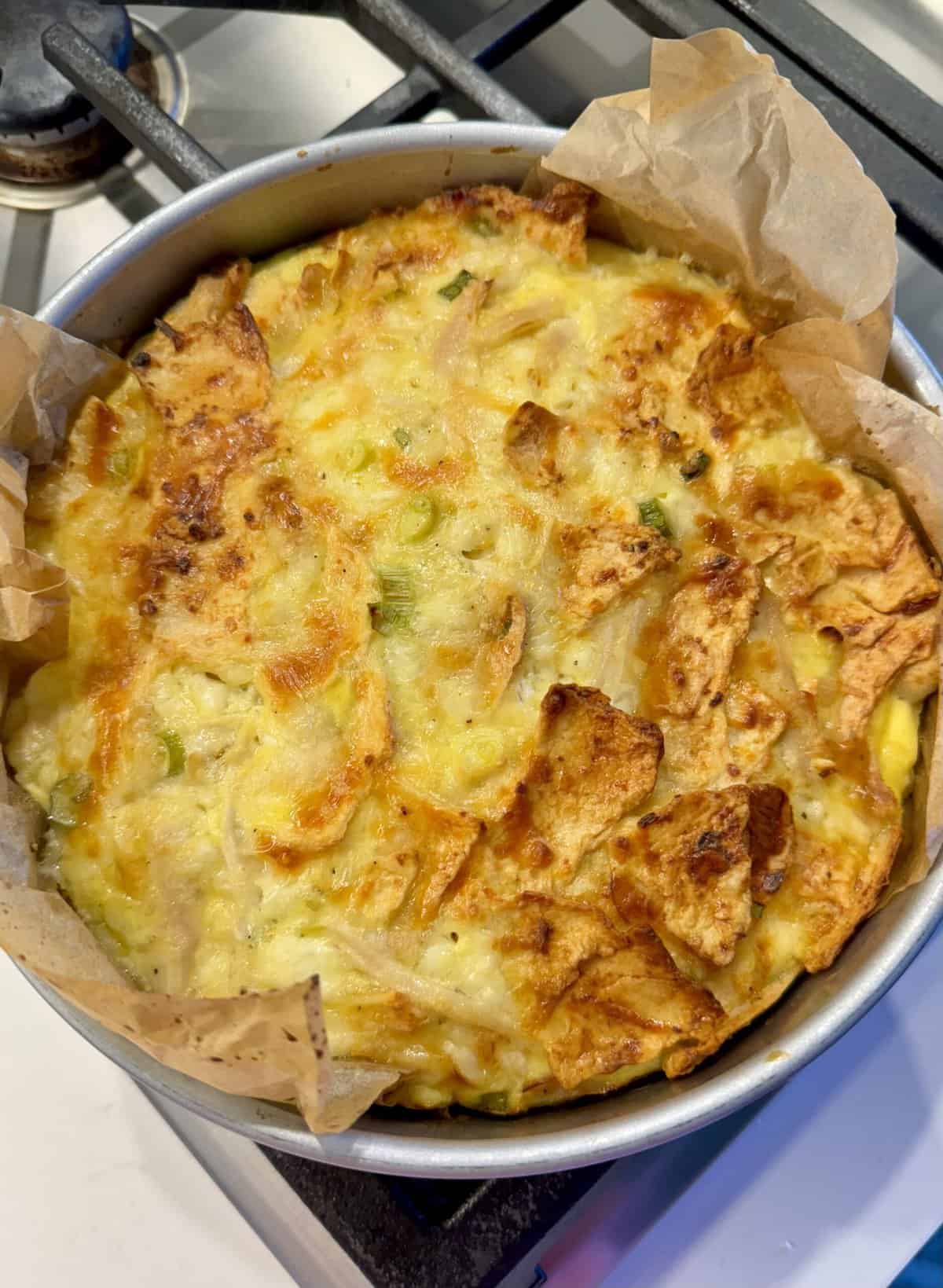 Easy Shredded Tortilla Cottage Cheese Chicken Pie Hungry Happens