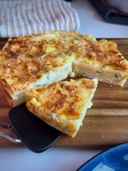 shredded tortilla cottage cheese pie