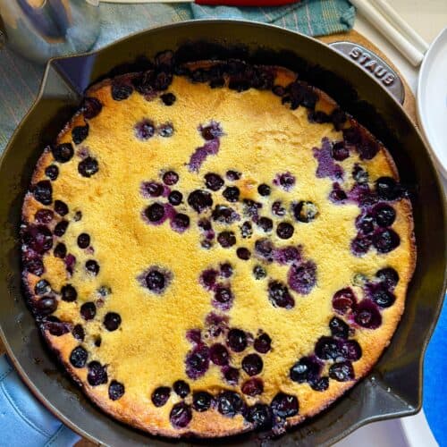 Easy Blueberry Lemon Dutch Baby (Low Carb + Gluten Free) - Hungry Happens