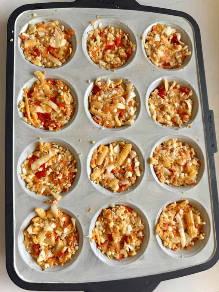 cheesy cauliflower muffins