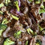 sheet pan garlic ginger beef and broccoli