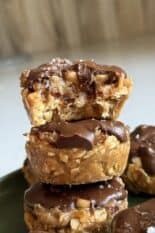 no bake snickers oat cups