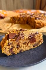 Healthier pumpkin chocolate chunk cake