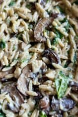 creamy mushroom and spinach orzo