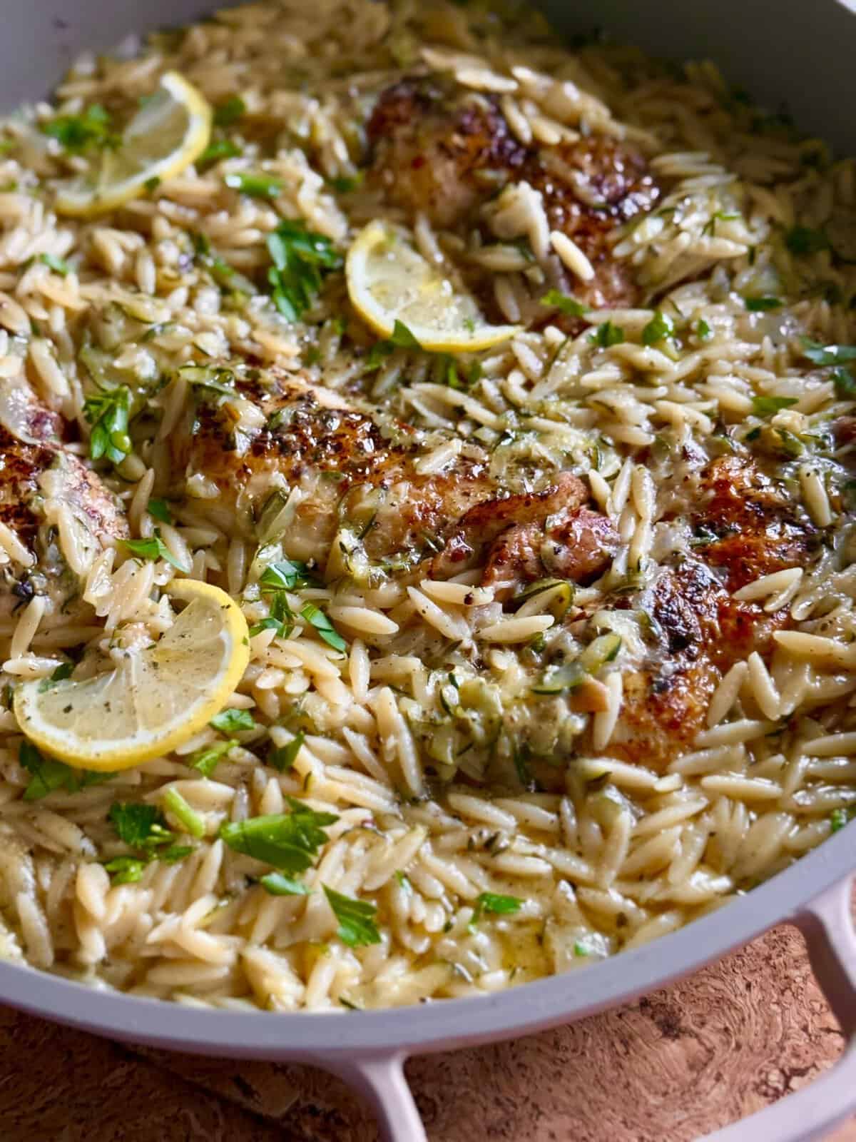 one pan chicken zucchini orzo