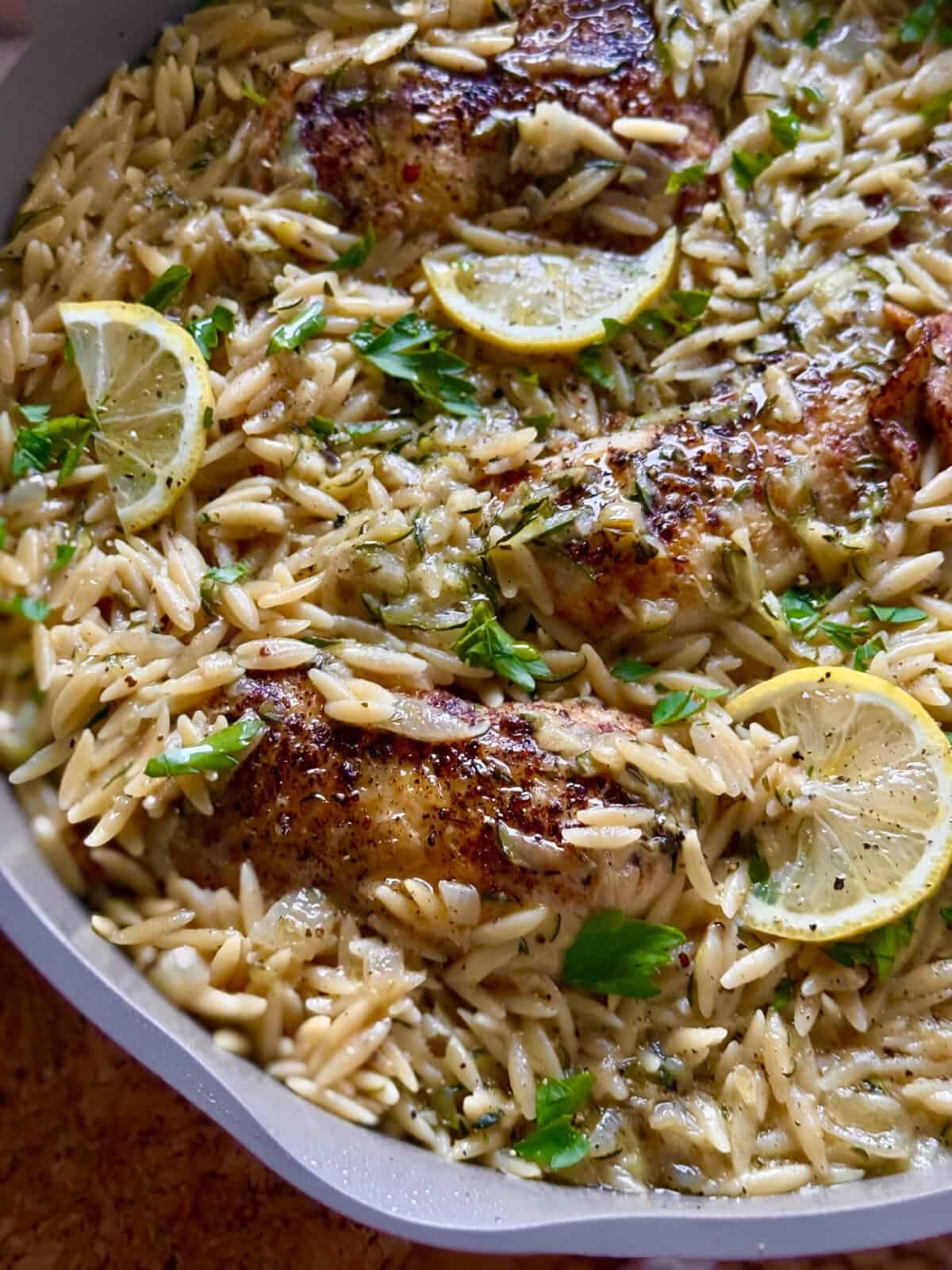 one pan chicken zucchini orzo