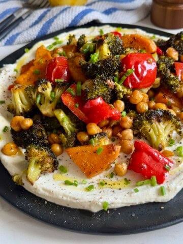 roasted veggies over lemony whipped ricotta