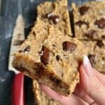 healthy 4 ingredient banana bread bars