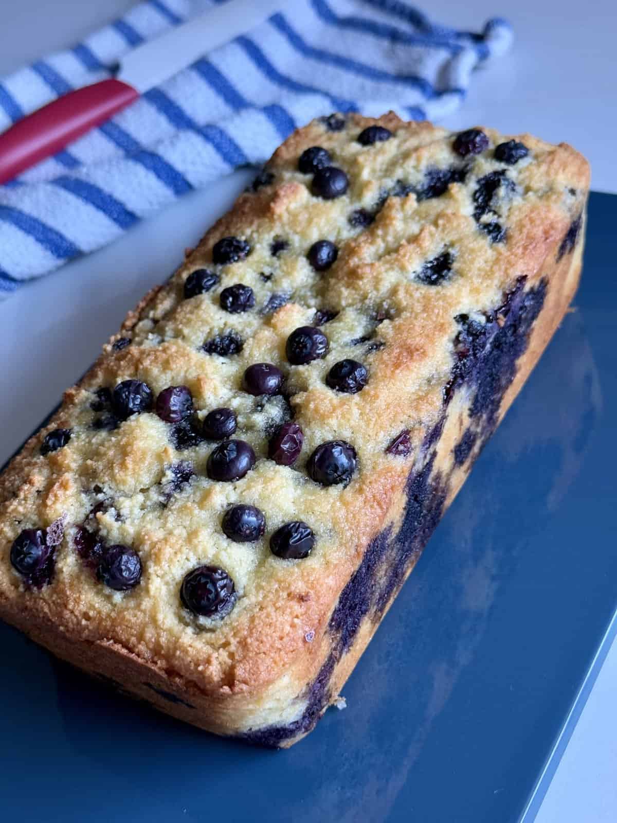 almond four lemon blueberry loaf