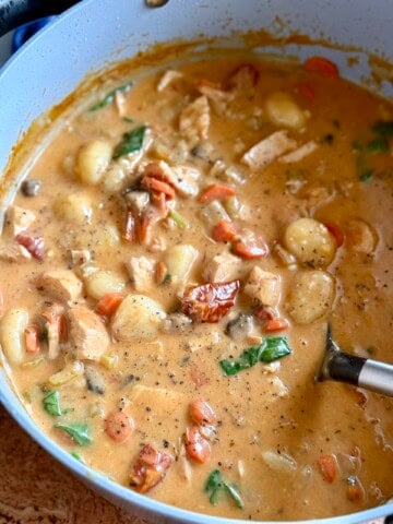 creamy chicken gnocchi soup (one pot)