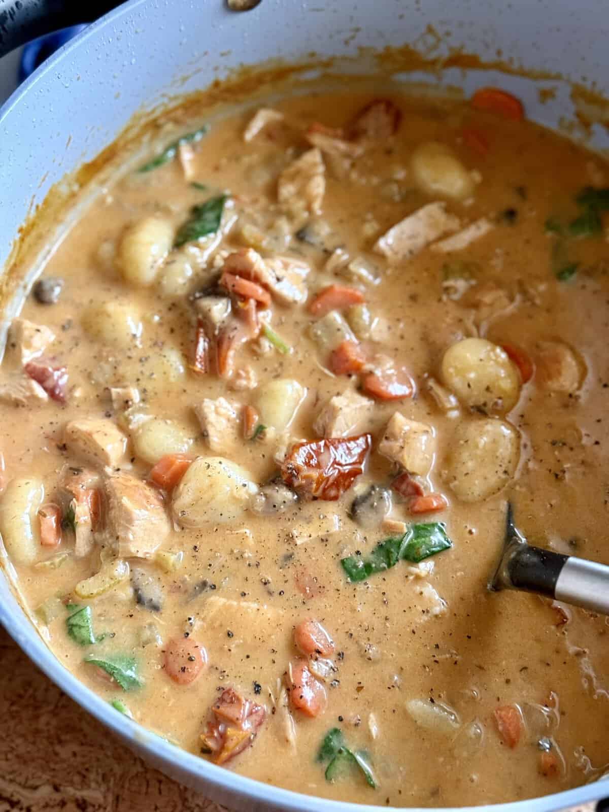 creamy chicken gnocchi soup (one pot)