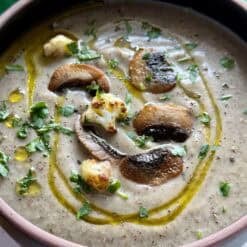 creamy mushroom cauliflower soup