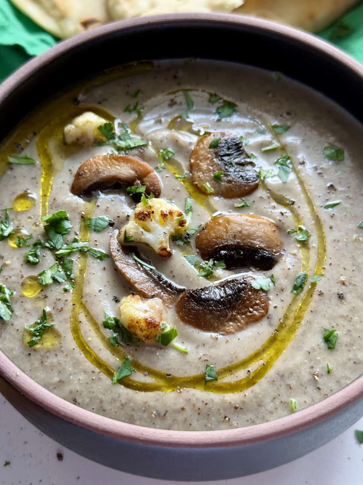 creamy mushroom cauliflower soup