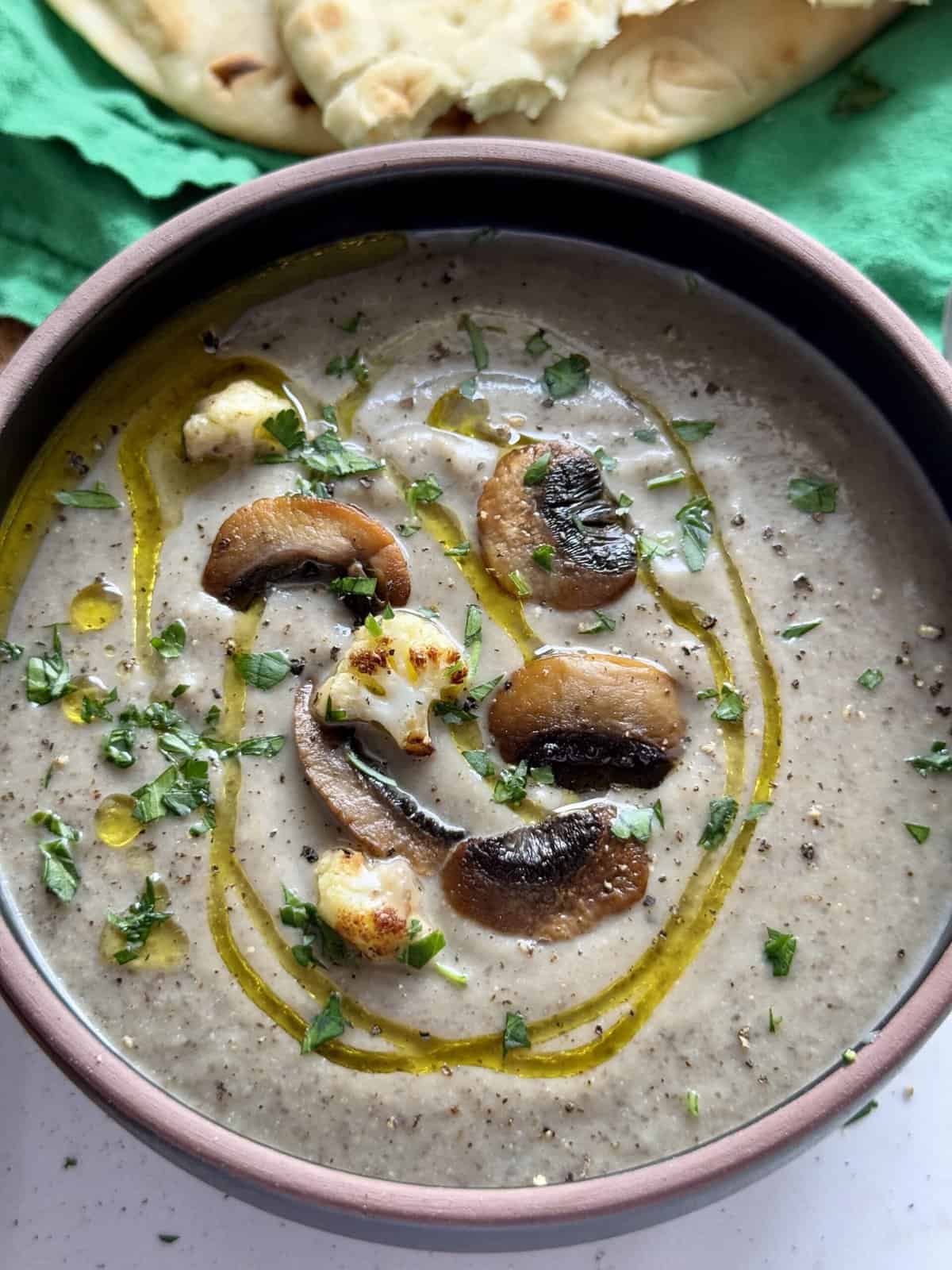 creamy mushroom cauliflower soup