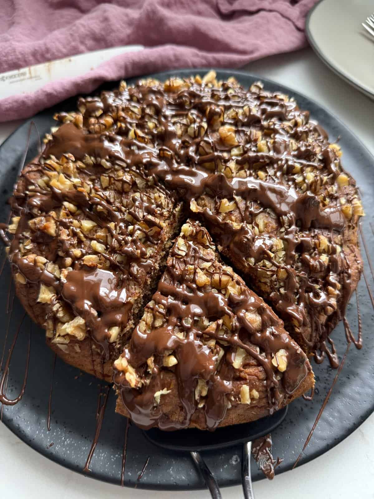 healthy date and walnut cake