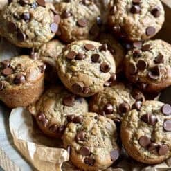 healthy zucchini chocolate chip muffins