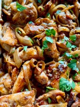 baked caramelized onions + chicken