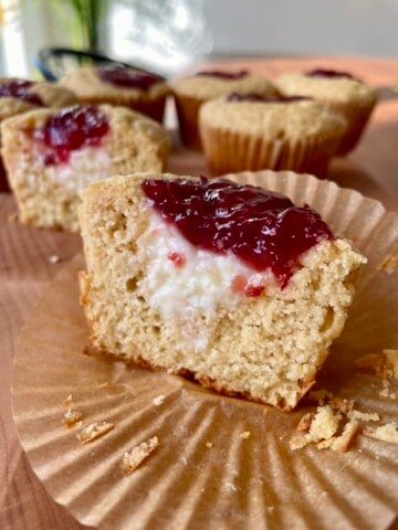 healthier raspberry cream cheese muffins