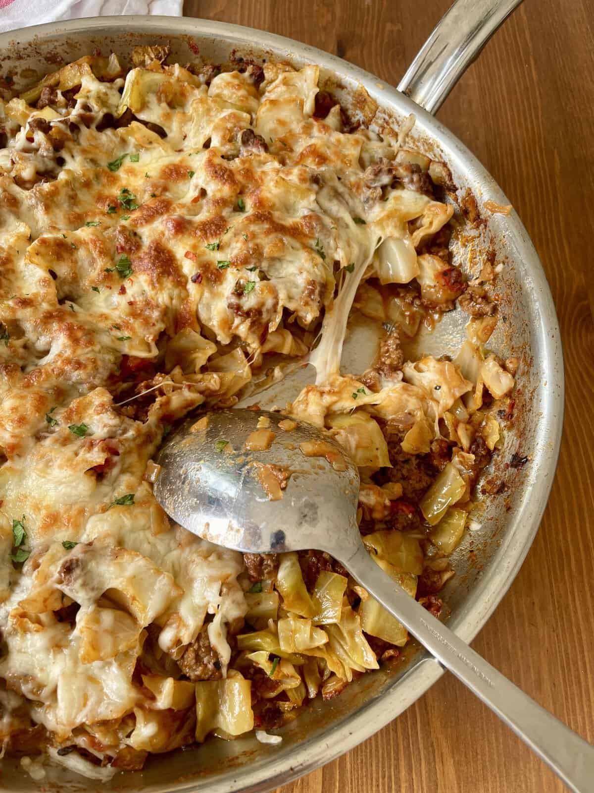 Cheesy Beef and Cabbage Skillet