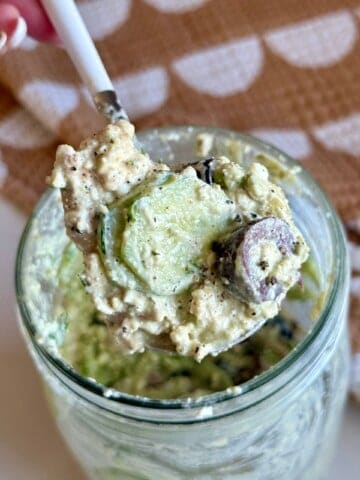 high protein creamy cucumber chicken salad