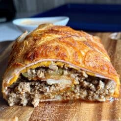 cheeseburger onion ring roll