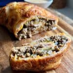 cheeseburger onion ring roll