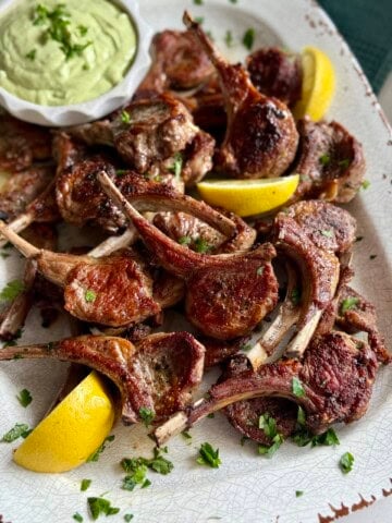 lamb chops with green goddess dressing