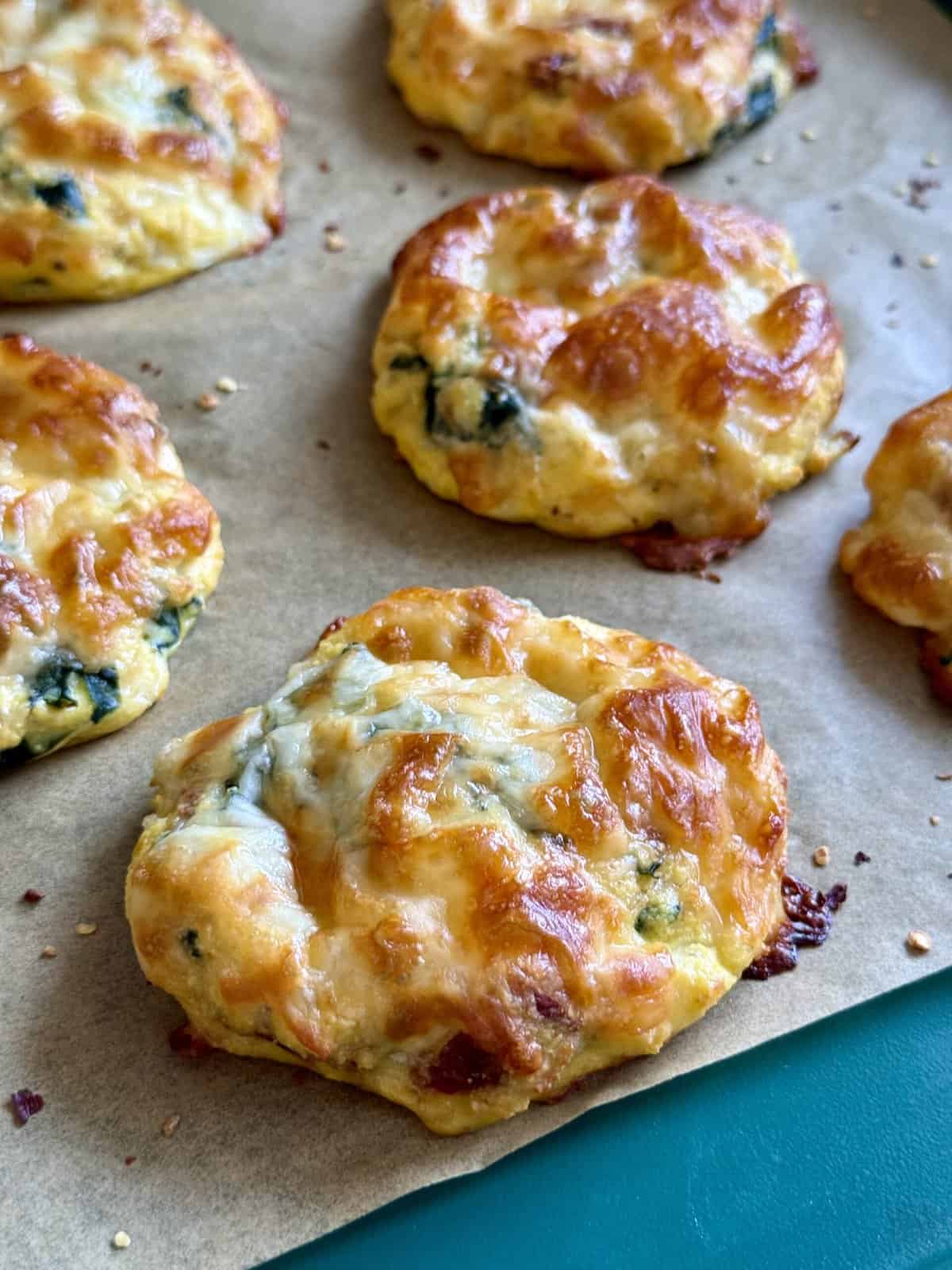 spinach + sun dried tomato egg biscuits