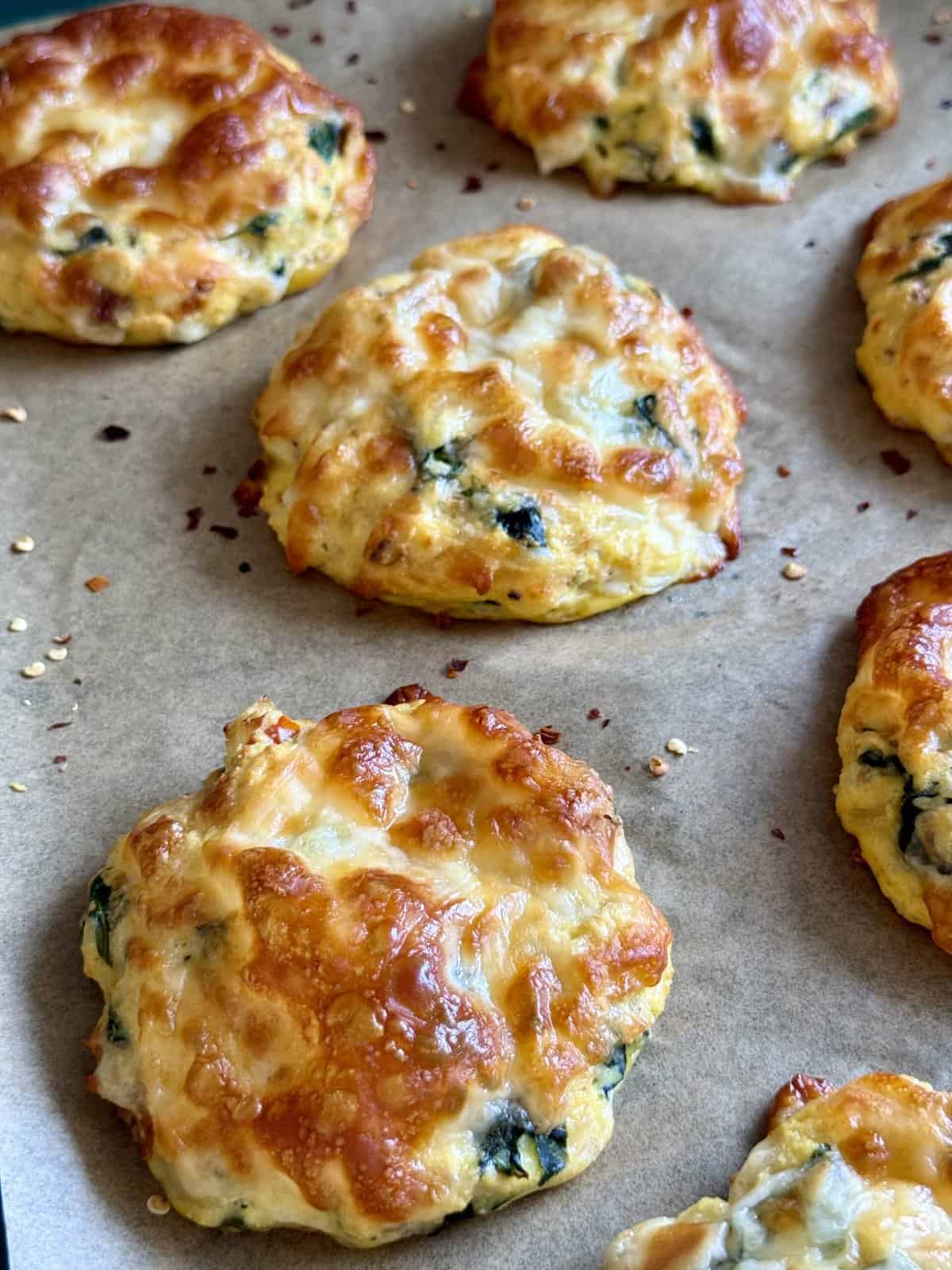 spinach + sun dried tomato egg biscuits